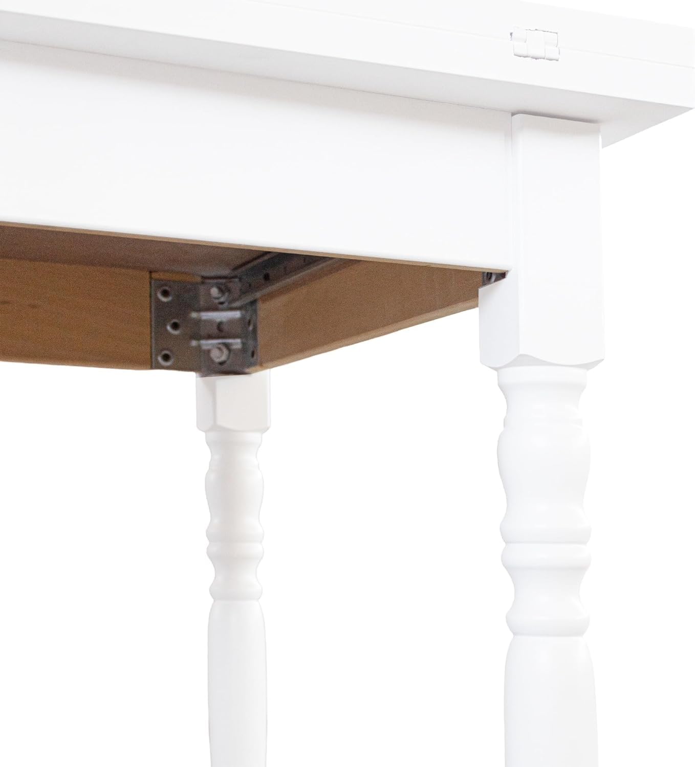 Vicentini arreda TAVOLO IN LEGNO ALLUNGABILE A LIBRO GAMBE TORNITE SHABBY CHIC BIANCO (100x100 (200))