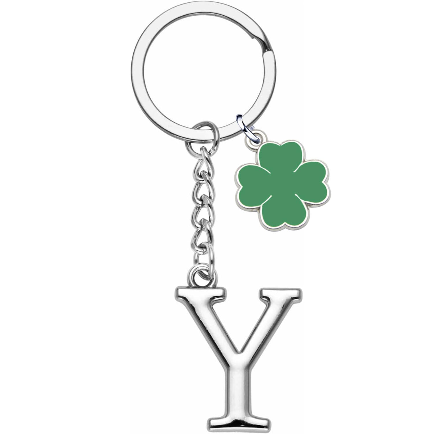 YJYJZX Portachiavi Lettera Iniziale Ciondolo,Portachiavi Regalo Amici Sorelle Amica,argento A-Z 26 lettera iniziale ciondolo portachiavi - Regalo Donna Uomo Compleanno,Portafortuna Portachiavi (Y)