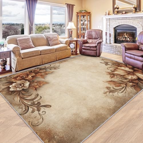 SZLYZM Floral Rugs for Living Room - Vintage Floral Rug,