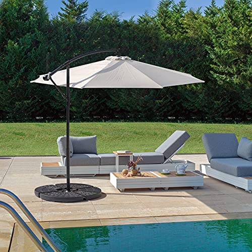 Image of NUU GARDEN Round Patio Umbrella Base, Weighted Umbrella Base with Hand-turn Knob, for Garden, Backyard, Poolside