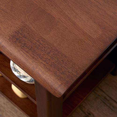 ACRO Storage Bench Wooden Shoe Bench Rustic Solid Wood Entryway Bench (Brown,31.5