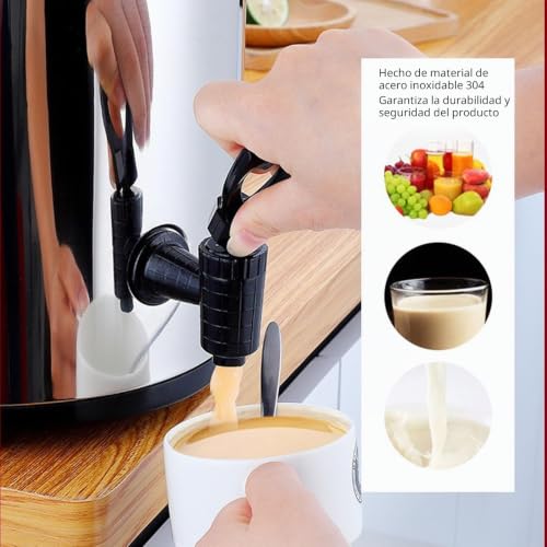 Dispensador de acero inoxidable aislado de doble capa con espiga 8L 4