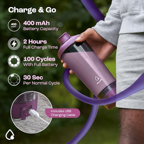 Electric Protein Shaker Bottle - USB Rechargeable Blender 24oz - Pink