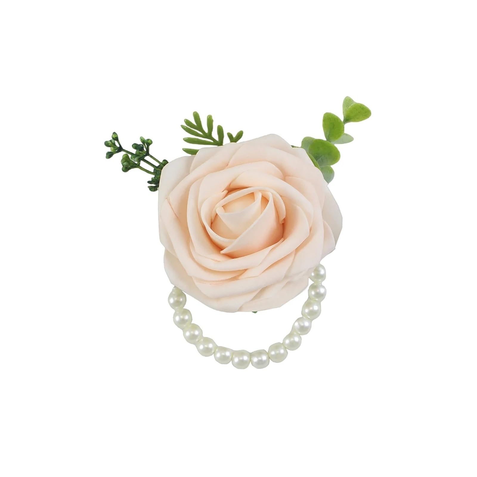 Hzomif Two-Tone Artificial Rose Wrist Corsage 6pcs Bridesmaids Wrist Corsage Bracelet Wedding Accessories PE Rose Flowers Artificial Cuff Bracelets(Light pink)