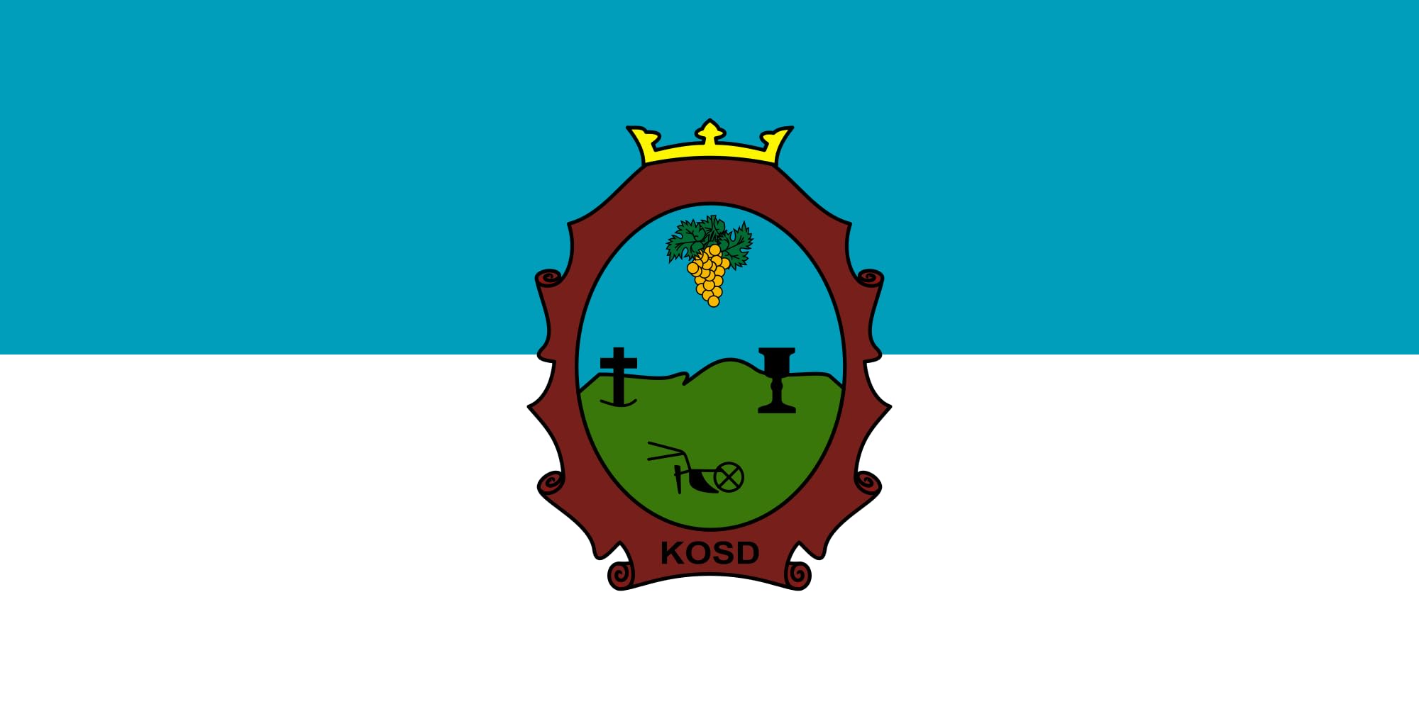 Drapeau Kosd paysage grand format pour mât officiel et pavoisement communal