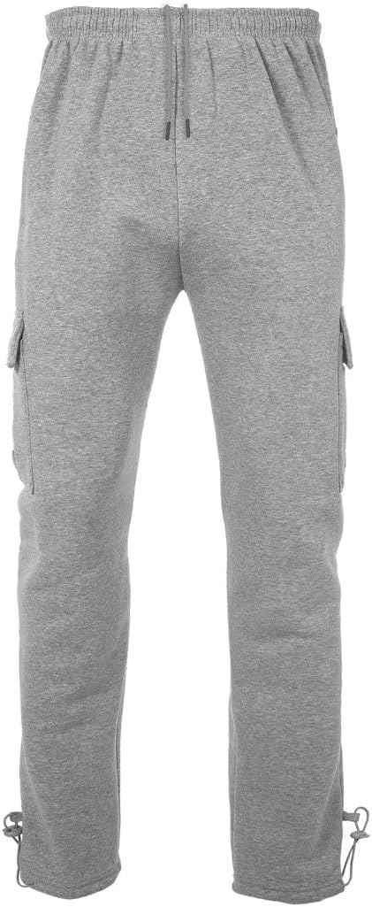 Mens Fleece Cargo Sweatpants Multi-Pocket Loose Casual M-5XL Tall and Big Size - Image 2