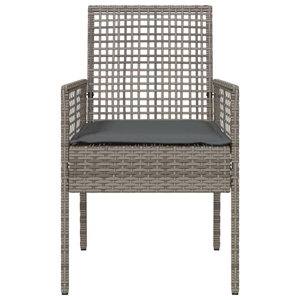 Krzesło ogrodowe z polirattanu, szare, 2 sztuki, 55 x 53 x 85 cm