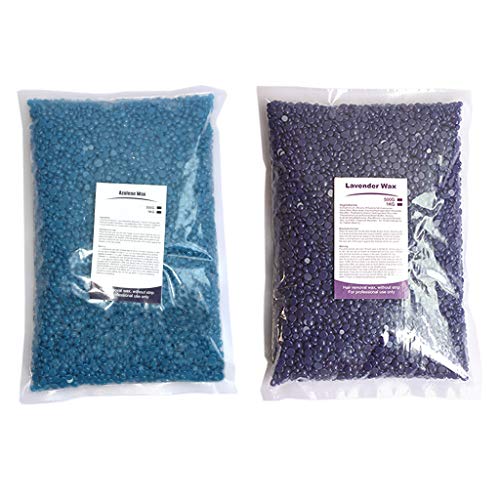 Almencla 2Bags 1KG Depilatory Pearl Hard Wax Granules Hot Film Bead Bean Hair Removal