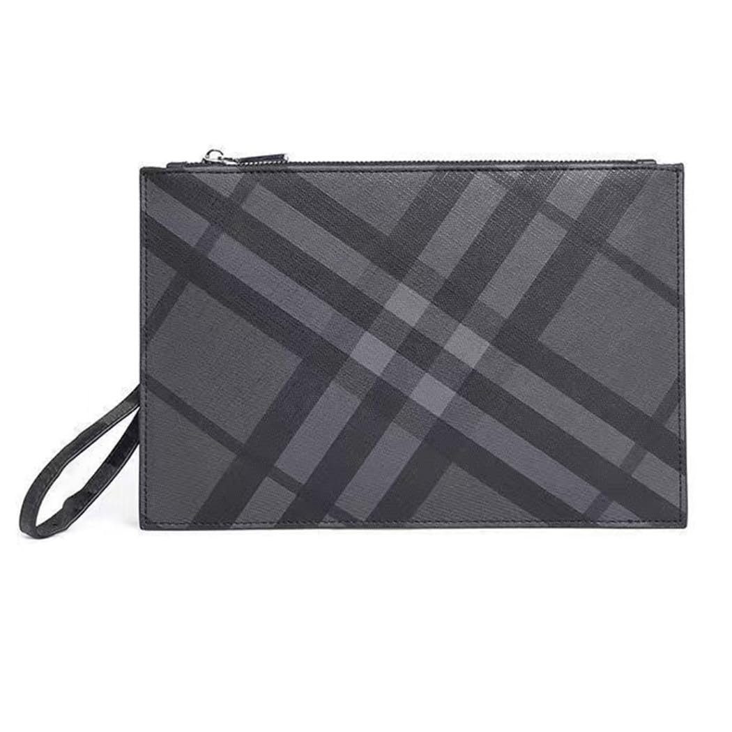 Designer Wristlet Clutch Purse for Men,Womens Large Capacity Business Travel Leather Phone Holder with Zip