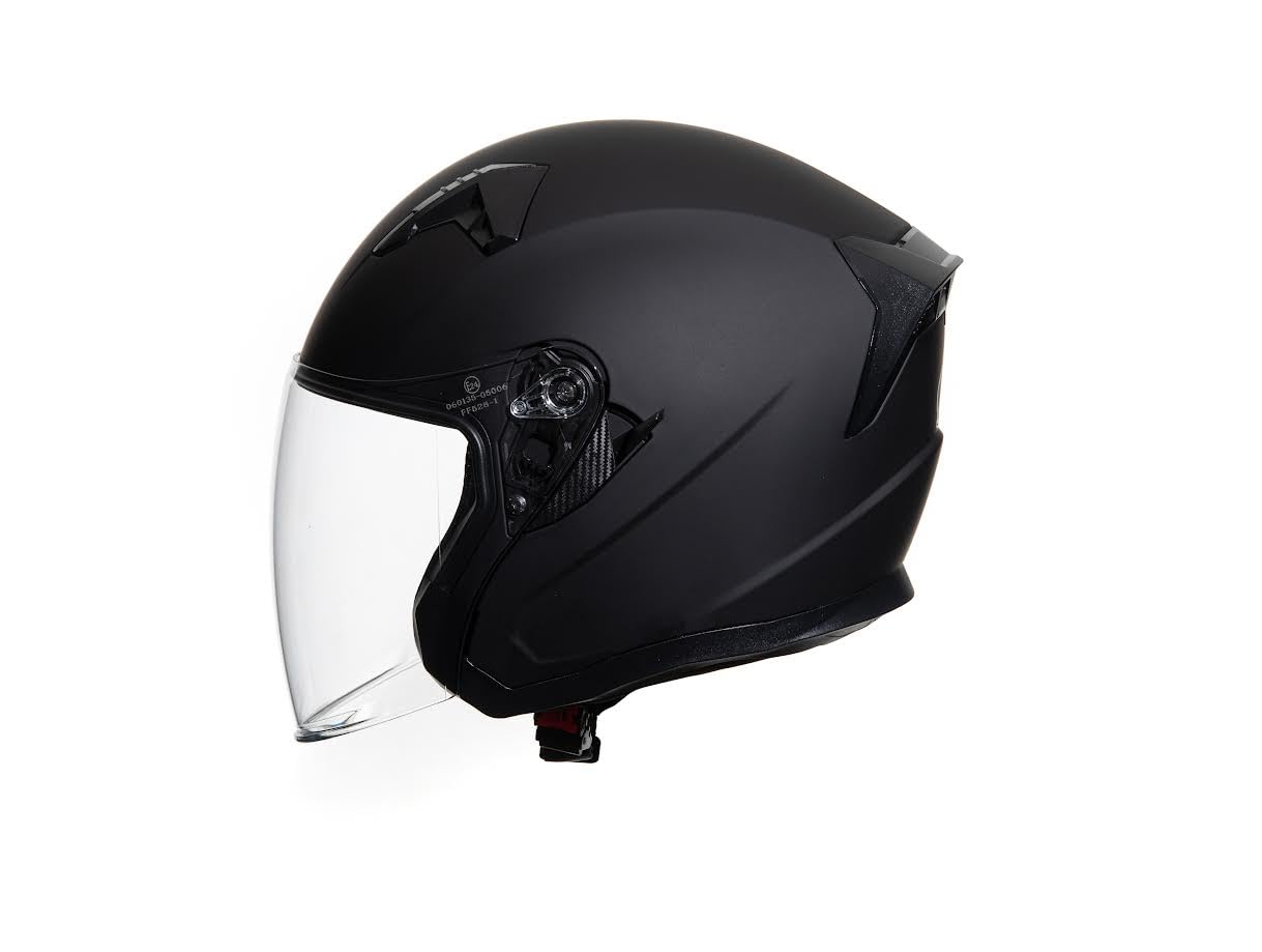 Casco Moto e Scooter Demi Jet OMOLOGATO ECE 22-06 DOPPIA VISIERA NERO OPACO