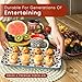 Annovero Serving Platter - Large Porcelain Food Tray - for Fruit, Cheese, Dessert, Cookie, Meat, Appetizer - Colorful Decorative Serveware for Party & Entertaining - 15.4/13.8/11.8 Inch - Set of 3