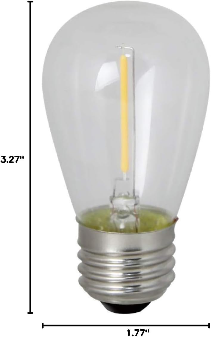 Bulbrite (10 Pack) 776684, LED Filament Light Bulb for String Lights, Amusement Parks, Signs and Displays, 0.7 Watts S14 2400k Sunset Light