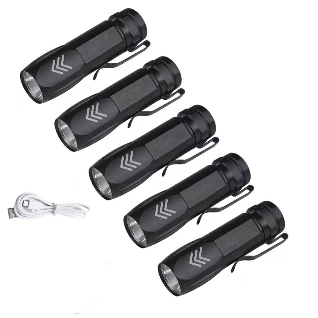 KASTWAVEKH003 Mini Pocket LED Flashlights - USB Rechargeable, High Lumens, Small Flashlight Rechargeable Lumens Bright Powerful flashlights(Pack of 5)