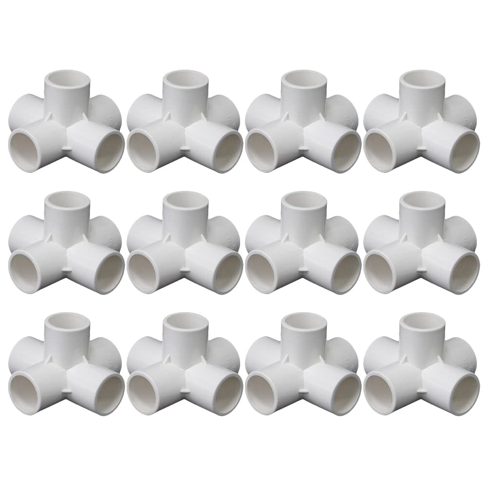 Raccordo Angolare in Pvc Bianco 12 Pezzi per Tubi, 90°