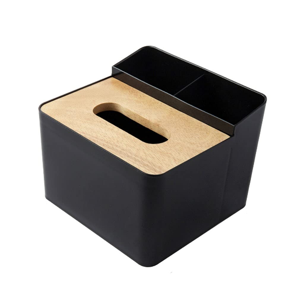GLigeT Tissue Box Holder Multifunctional Tissue Box Living Room Coffee Table Tissue Box Simple And Creative Tissue Box Household Tissue Storage Box Rack Tissue Holders (Color : Black)