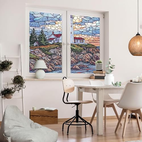 Vinilos para ventana Rustic Lighthouse 17.7 x 23.6 pulg x2 miniatura 5