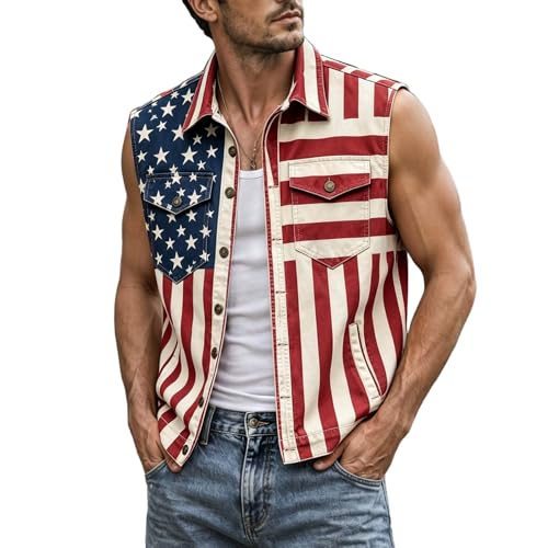 Gilet sans manches Tri Pattern idéal pour vos célébrations patriotiques