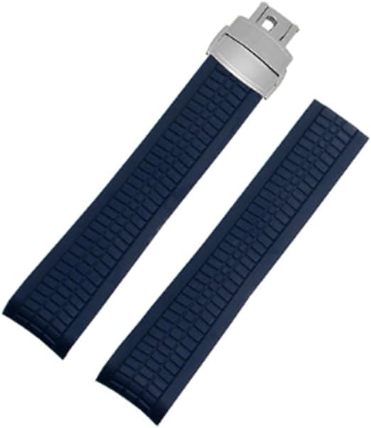 21mm Rubber Whtch Band Silicone Strap Buckle Fit For Patek Philippe Aquanaut 5164 5165 Blue Silver Buckle Amazon Com