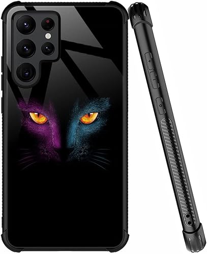 Funda para Samsung Galaxy S22 Ultra, funda retro para Samsung S22 Ultra, plexiglás de cuatro esquinas a prueba de golpes para Samsung S22 Ultra de