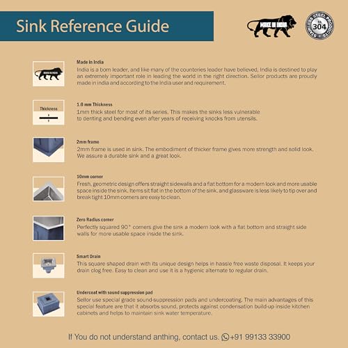 Image of LUXART Stainless Steel 16x18x9 Inch Kitchen Sink Large Single Bowl Sink with Vegetable Basket & Waste Kit 1mm Thick | Soundproof Matt Finish | Rust-Free Modern Design for Home