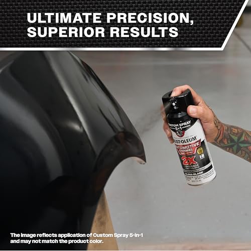 Image of Rust-Oleum 2X Automotive Enamel 5-in-1 Spray Paint, Ultra Matte Black | Fast Dry, Adjustable Custom Spray Dial, Multi Surface (Metal, Wood, Plastic and More), Any Angle, Ultimate Coverage