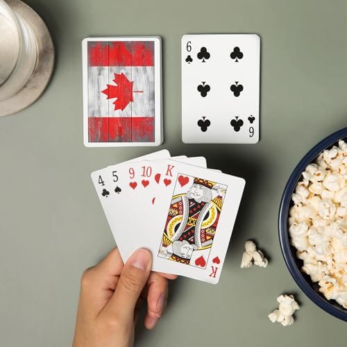 Baraja de Póker con Bandera Rústica de Canadá, 52 cartas miniatura 2