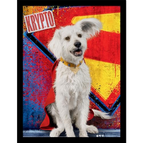 Impression collector Supergirl Krypto avec cadre haut de gamme