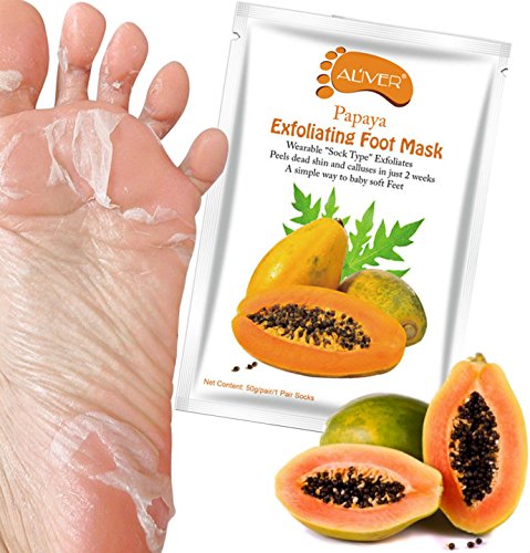 Aliver - Masque exfoliant pour pieds - Masque de rénover - Élimine les peaux mortes et craquelées - Élimine les callosités et les cellules mortes en 1 semaine - Traite les mauvaises odeurs