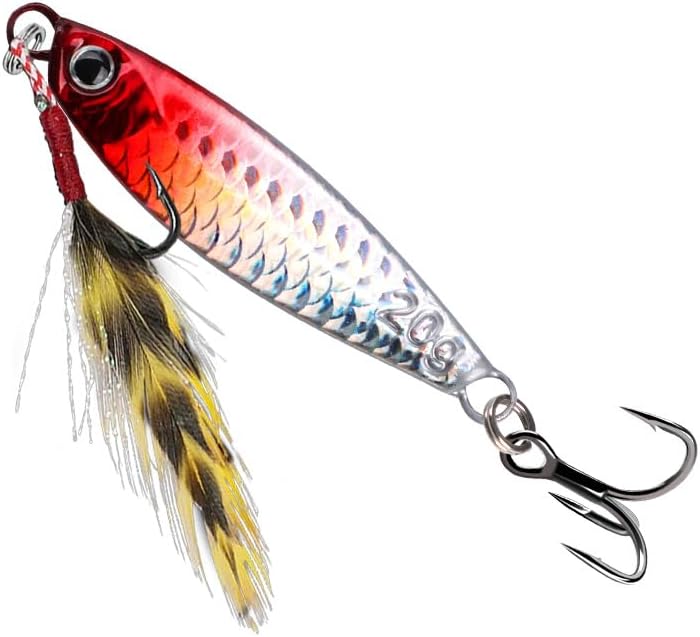 Jigs Fishing Lures for Saltwater and Freshwater, Slow Sinking Metal Spoons Lures for Bass Fishing, Lifelike Swimbait