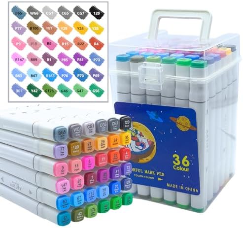 Conjunto De Marcadores Para Colorir A Base De Alcool 36 Cores, Ca...