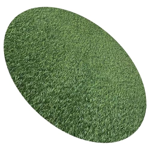 Angoily Alfombra de Césped Artificial Redonda 60 CM Diámetro Tapete Decorativo para Exterior Césped Sintético para Patio y Decoración de Jardín