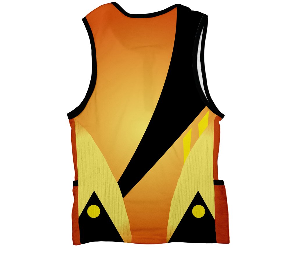 ScudoPro Orange Distorted Triathlon Top for Men - Size 2XL