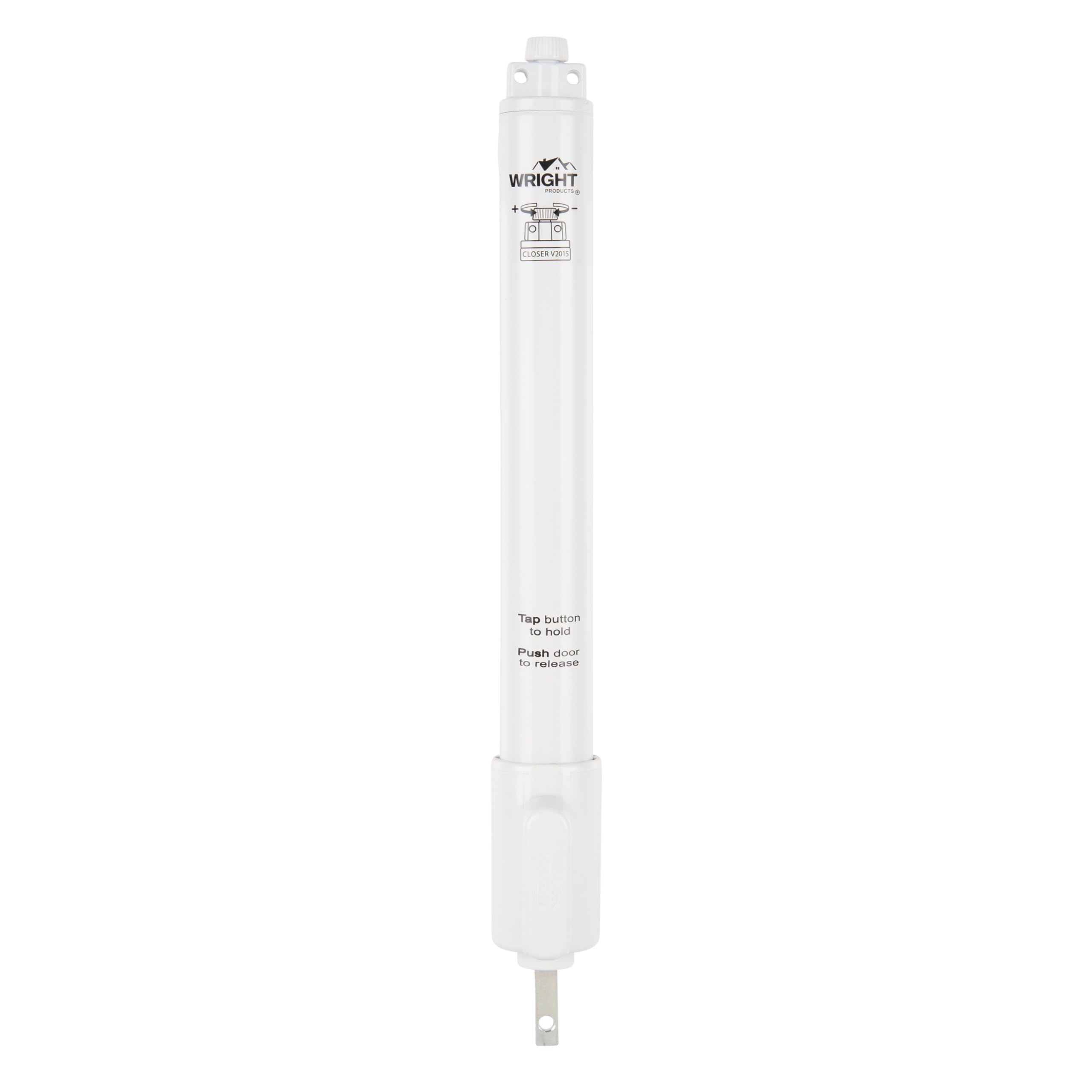 Wright Products Chiudiporta pneumatico standard con EZ-Hold - Velocità di chiusura regolabile, durevole, facile installazione (moderno, bianco)