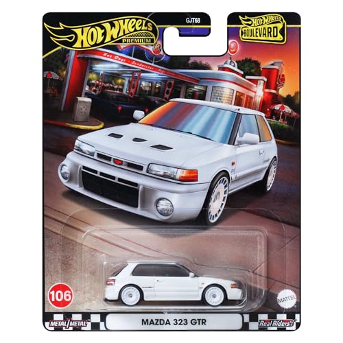 Image of Hot Wheels Boulevard Mazda 323 GTR 1:64 Scale Die-Cast Car, White