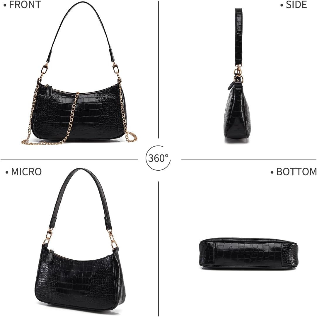 Shoulder Bag for Women with 2 Removable Straps and Zipper Closure Crossbody Bags Clutch Tote HandBags Purses | Zipper Closure, Zipper Closure - Image 5