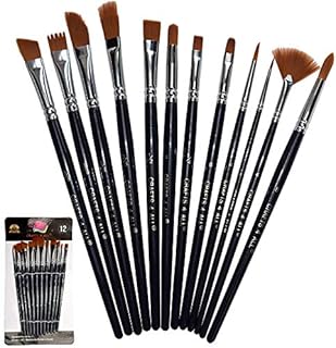 Paint Brushes 12 Set Professional Paint Brush Round Pointed Tip Nylon Hair Artist
