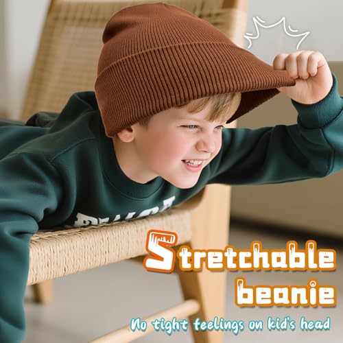 Image of ZOORON Kids Beanie Boys Girls Beanies Children Winter Hats Children Knit Warm Caps Kids Soft Beanie Cap