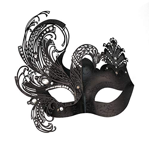 Coddsmz Mysterious Venetian Butterfly Lady Masquerade Halloween Party Mask Evening Prom Ball Mask Bar Rhinestone Metal Masquerade Mask for Women Costumes Accessory