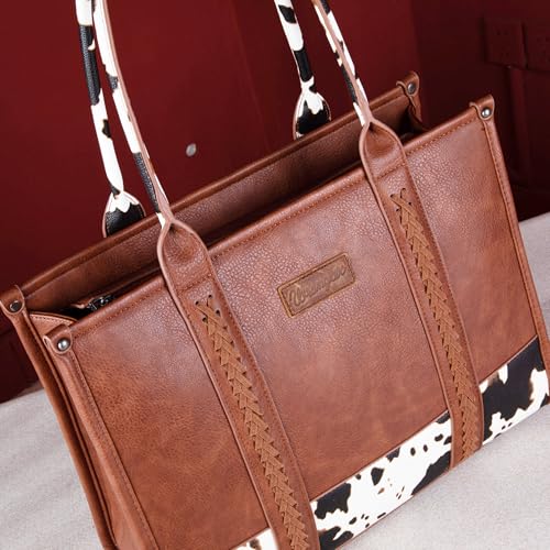 Image of Montana West x Wrangler Tote Bag for Women Western Cow Print Purse Designer Top Handle Handbags