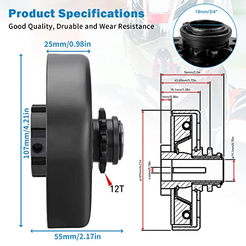 Image of Go Kart Clutch 3 /4 inch Bore 12T with #35 Chain Centrifugal Clutch and Chain for Go Kart Minibike Honda Kart Engines