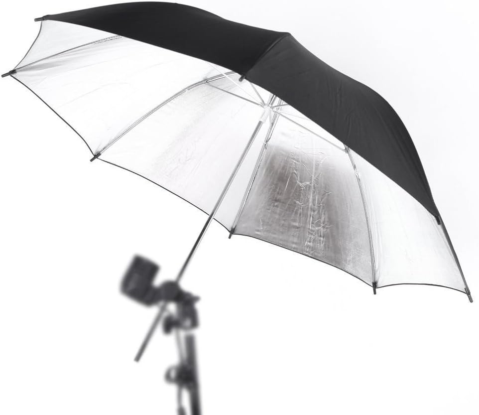 Abeststudio Professional 33"/84cm Black/Silver Reflector Umbrella for Photography Studio Light Flash