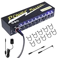 Tavsou Netzteil für Gitarren-Effektpedale 10 isolierter DC-Ausgang 9V/12V/18V mit separatem Kurzschlussschutz EU Adapter