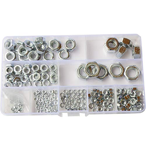 Hex Nuts Metric Thread Hexagon Coarse Nut Standard Fastener Hardware Silver Tone Assortment