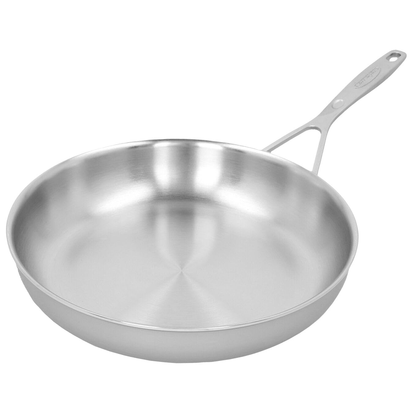 Demeyere Industry Frying Pan 28cm Silver – 5-Ply Stainless Steel, Even Heat, Silvinox Finish, Flat Base, Dripless Pouring Rim, Stay-Cool Handle, Induction Compatible, Oven Safe, Hygienic Design
