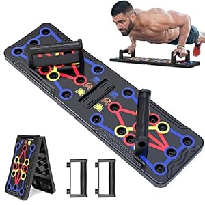 Push Up Board, Hinsarcd Foldable Multi-Function 20 In 1 Push Up Bar Chest Muscle Exercise Professional Protable Homeworkout Equipment Pushup Board Fitness Burn Fat Strength Training for Men & Women
