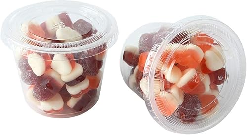 Miniatura 4 de 200 vasos desechables de plástico transparente de 5.5 onzas con tapas, tazas de soufflé, vasos de condimentos, inyecciones de gelatina, slime y