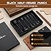 7 Sizes Leather Corner Punch, Half-Round Punch Set, Leather Belt Cutter End Punch Tool, Belt Cutting Tool, Leatherworking Tools for Strap Belts, Wallet, Bags (From15mm to 45mm)
