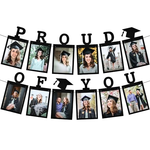 Image of KatchOn, Graduation Photo Banner 2026 - Large, 10 Feet 5x7 | Felt Proud of You Banner | Grad Banner 2026 Personalized | 2026 Graduation Decorations | Grad Picture Banner for 2026 Graduation Party Decor