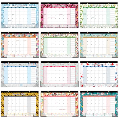 Image of GuassLee Desk Calendar 2026-2027, Desktop Calendar Monthly Pages 17 inch x 11.5 inch Runs from Jan.2026 to Jun. 2027-18 Monthly Hanging Calendar with Corner Protectors for School, Home and Office