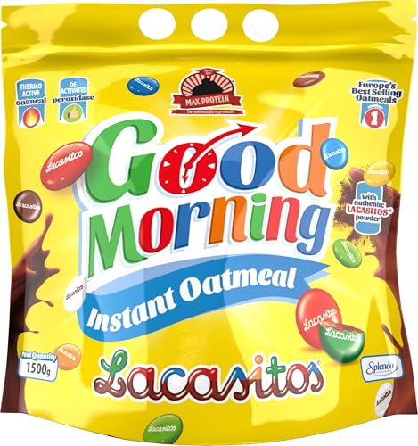 MAX PROTEIN - Harina de Avena Sabor Lacasitos con Toppings 1,5 kg – Avena en Polvo, Fuente de Proteína para Batidos, Pancakes y Desayunos Fitness